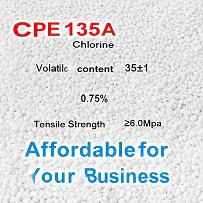 CPE 135A Chlorine content 35±1 Volatile 0.75% Tensile Strength ≥6.0Mpa and Affordable for Your Business